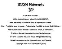 Book Excerpt | BDSM Philosophy - Thumbnail